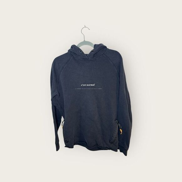 C’est Normal Big Logo Oversized Hoodie Black Size Medium - Picture 1 of 8